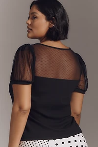 Maeve Sheer Yoke Sweetheart Top