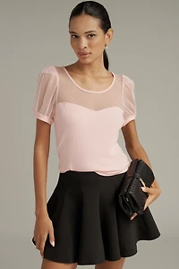 Maeve Sheer Yoke Sweetheart Top