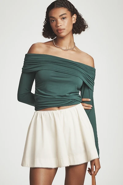 Pilcro Long-Sleeve Off-The-Shoulder Top