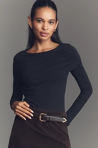 By Anthropologie Ruched Off-Shoulder Top