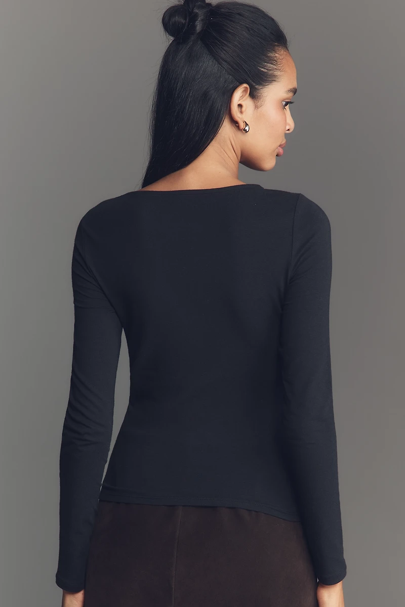 By Anthropologie Ruched Off-Shoulder Top