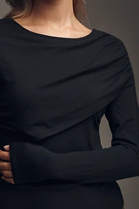 By Anthropologie Ruched Off-Shoulder Top