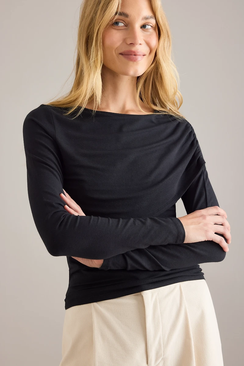 By Anthropologie Ruched Off-Shoulder Top