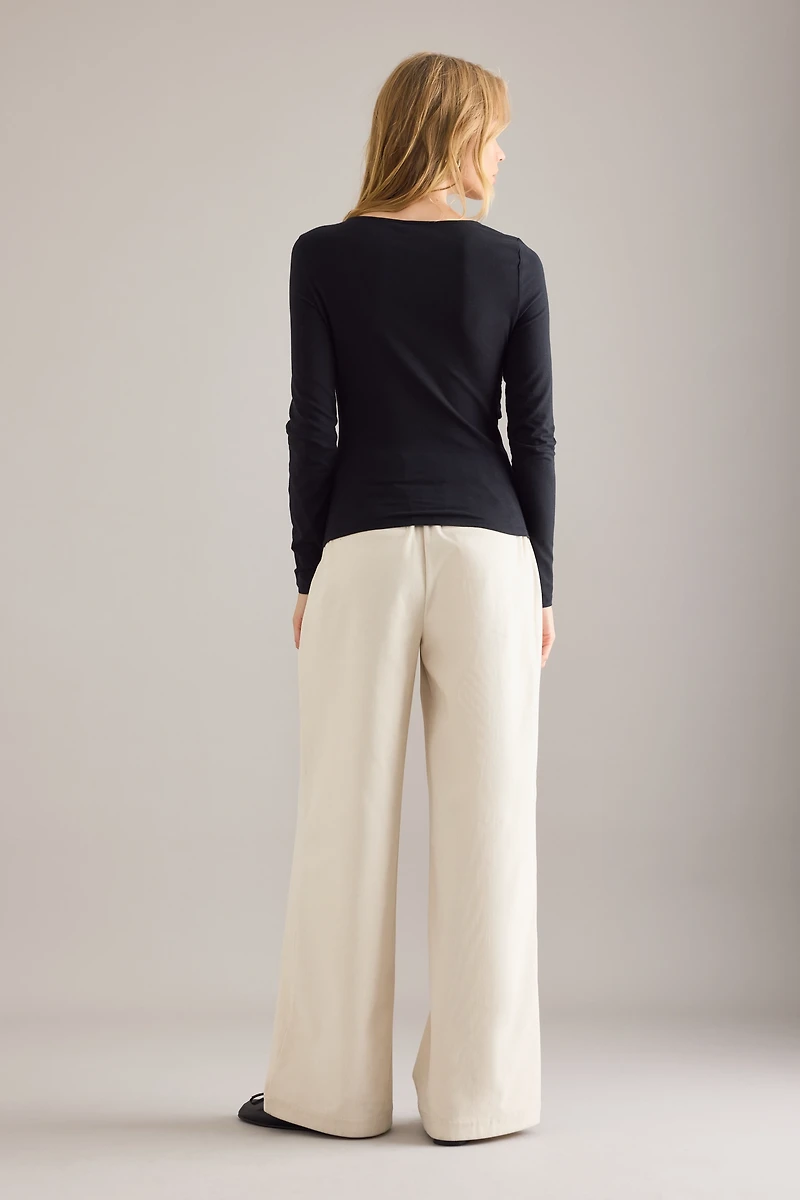 By Anthropologie Ruched Off-Shoulder Top