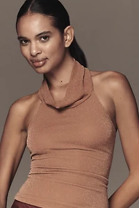 Pilcro Halter Cowl-Neck Tank Top