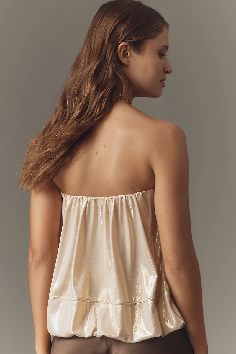 Maeve Shine Strapless Bubble Top
