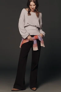 Pilcro Waisted Long-Sleeve Boatneck Top