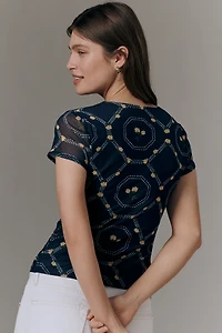 Maeve Short-Sleeve Square-Neck Top