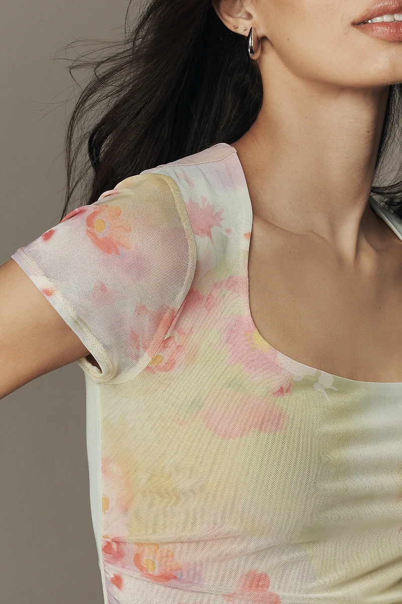 Maeve Short-Sleeve Square-Neck Top