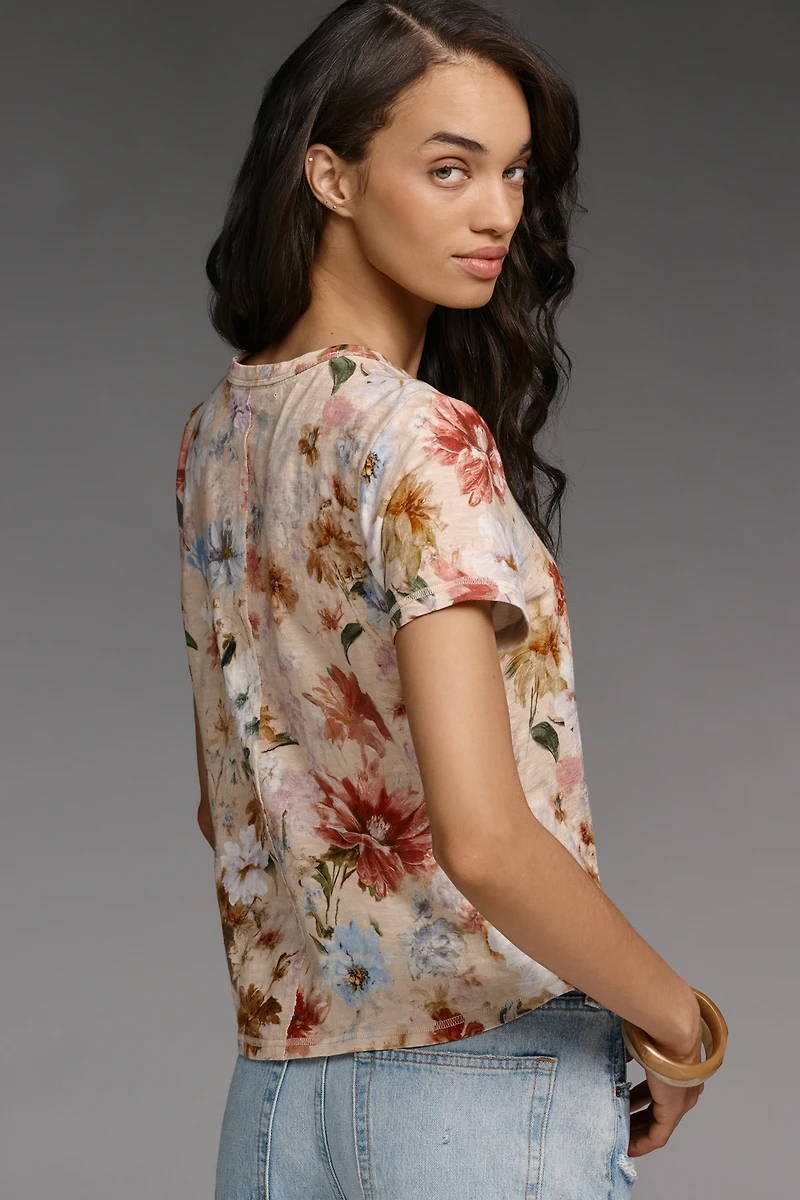 The Bennie Cotton-Slub Crew-Neck Short-Sleeve Tee by Pilcro