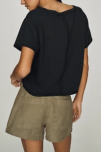 Pilcro V-Neck Cotton Blend Tee
