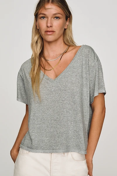 Pilcro V-Neck Cotton Blend Tee