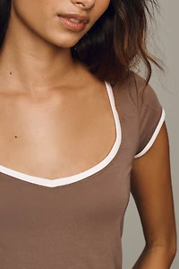 Maeve Cotton V-Neck Tee