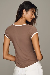 Maeve Cotton V-Neck Tee