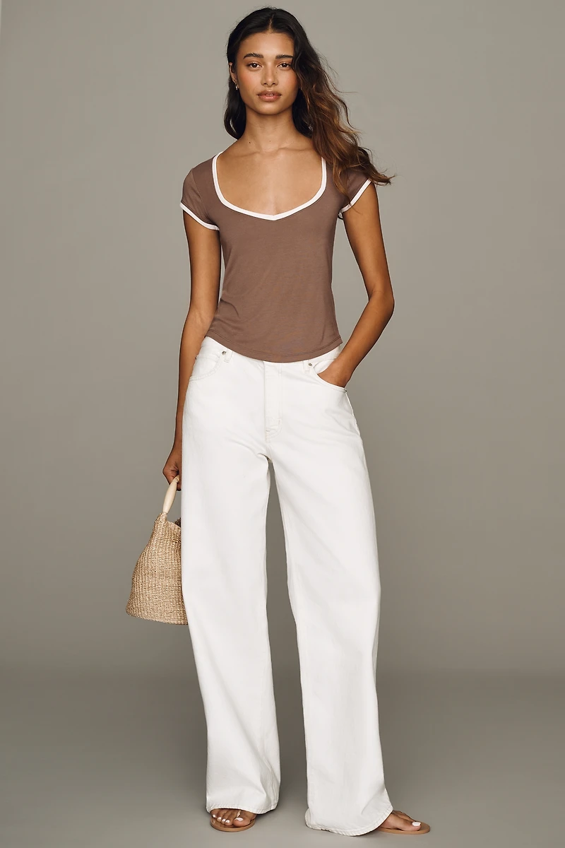 Maeve Cotton V-Neck Tee