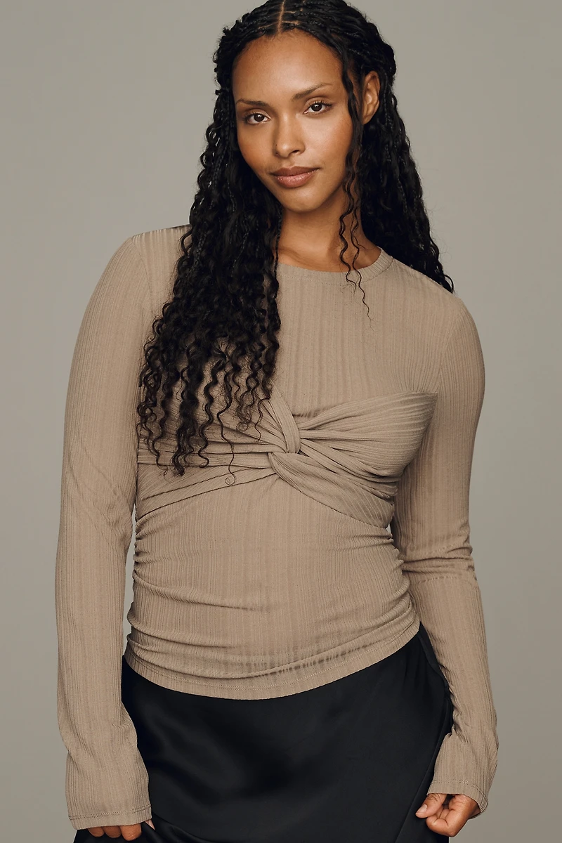 By Anthropologie Sheer Twist Top