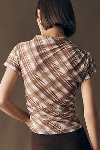Maeve Ruched Mock-Neck Top