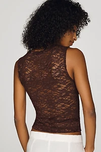 By Anthropologie Lace Twist Pleat Top