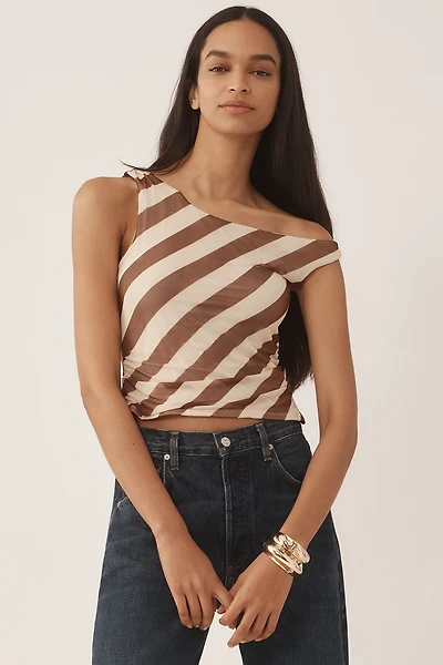 4SI3NNA Sleeveless Mesh Twist Top