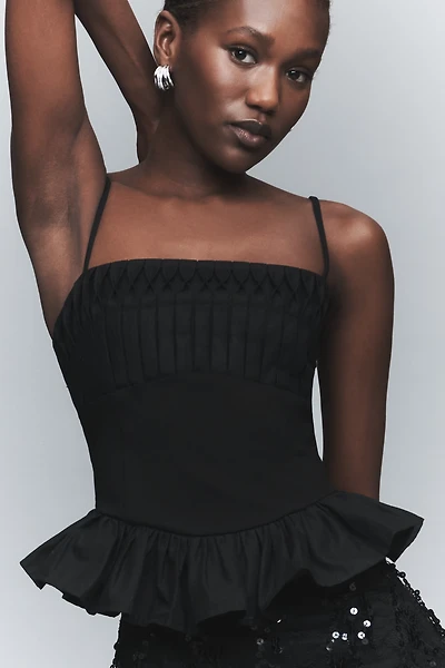 4SI3NNA Waisted Peplum Top