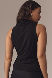 Maeve Ruched V-Neck Sleeveless Tank Top