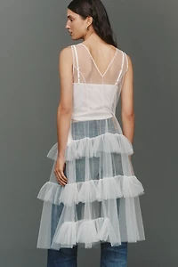 By Anthropologie Sheer Mesh Tunic Top