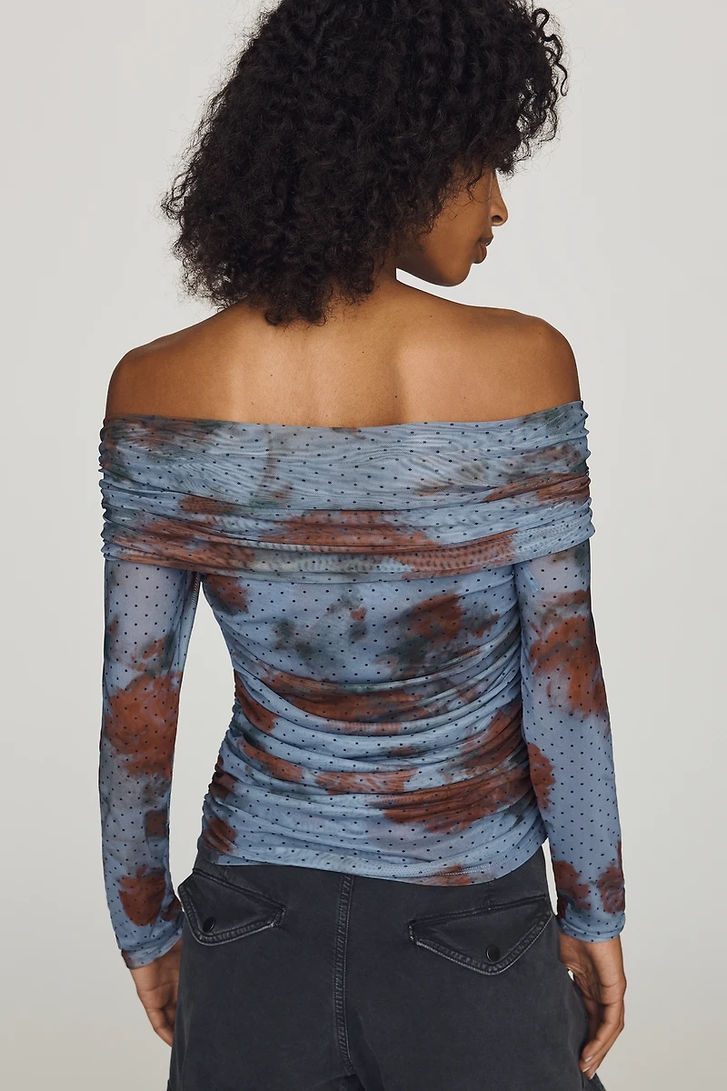 Aleda Mesh Off-Shoulder Top by Maeve