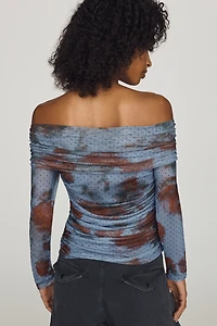 Aleda Mesh Off-Shoulder Top by Maeve