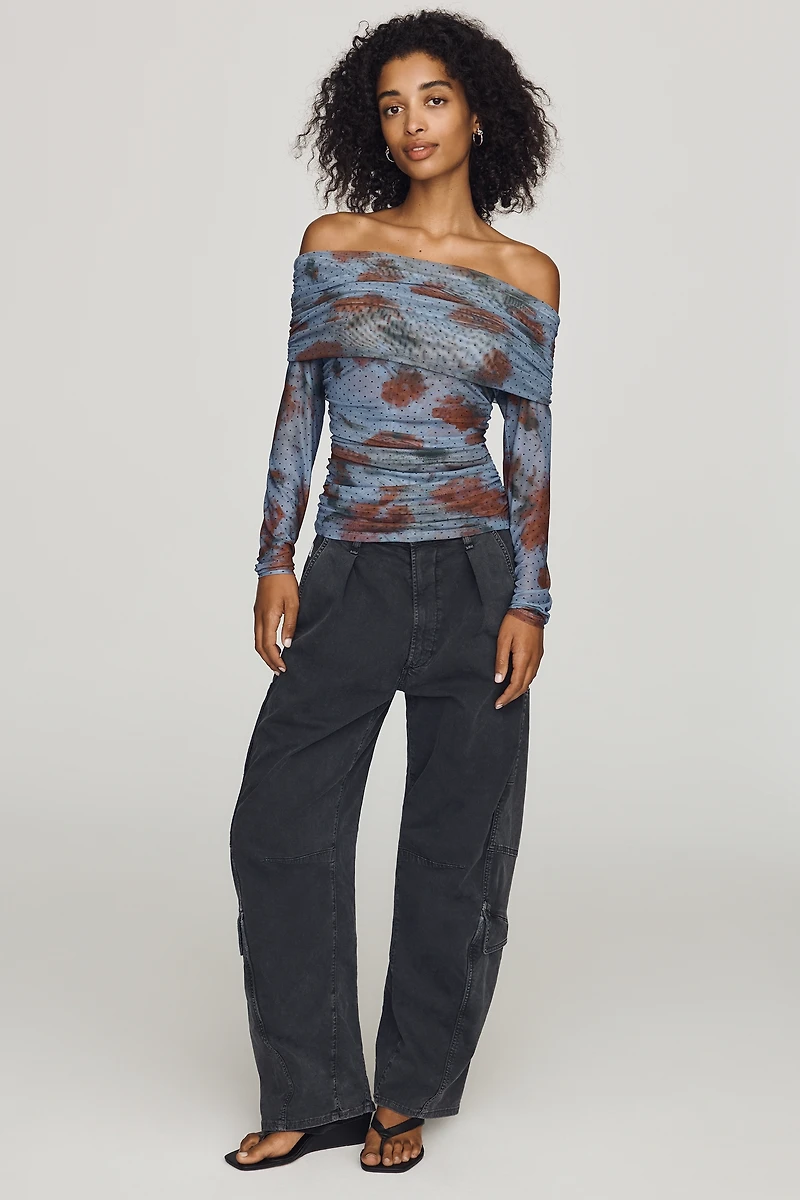 Aleda Mesh Off-Shoulder Top by Maeve