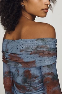 Aleda Mesh Off-Shoulder Top by Maeve