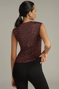 Maeve Cap-Sleeve Cut-In Knit Top