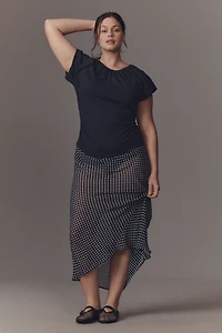By Anthropologie Ruched Cap-Sleeve Top