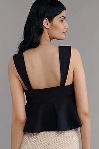 Maeve Square-Neck Peplum Tank Top