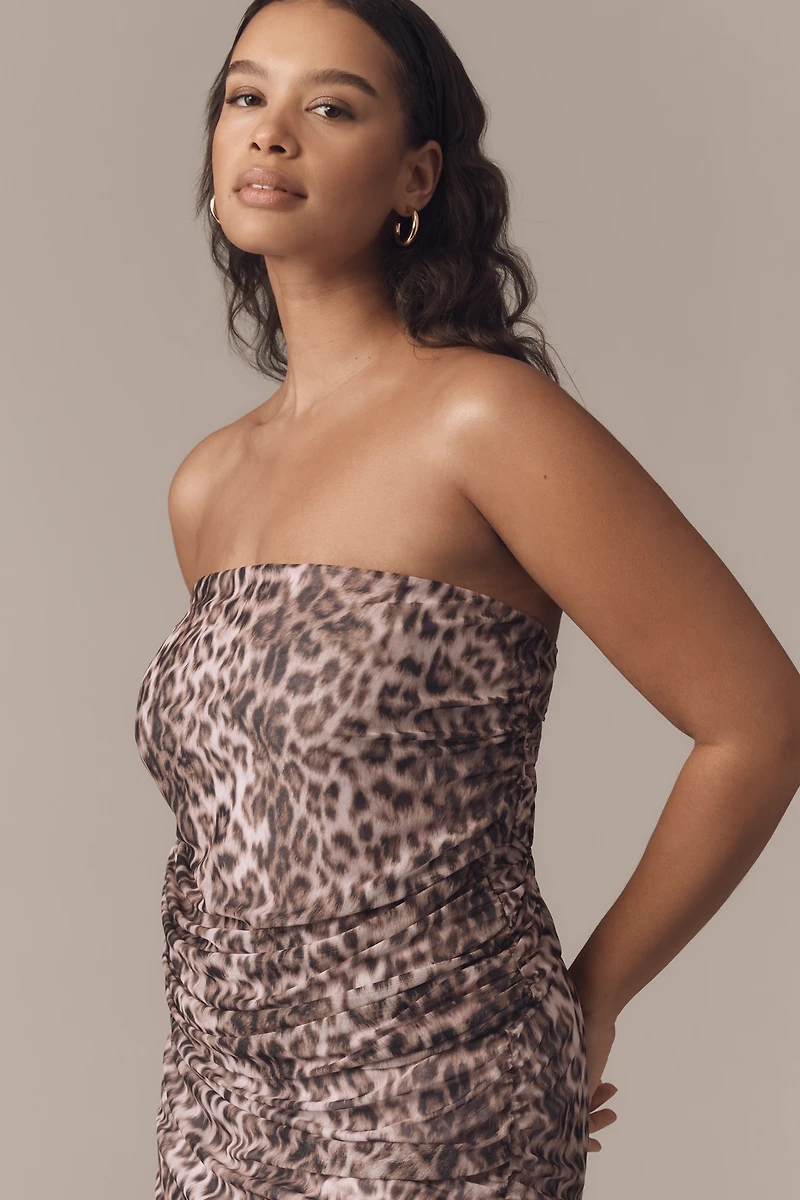 By Anthropologie Mesh Shirred Tube Top