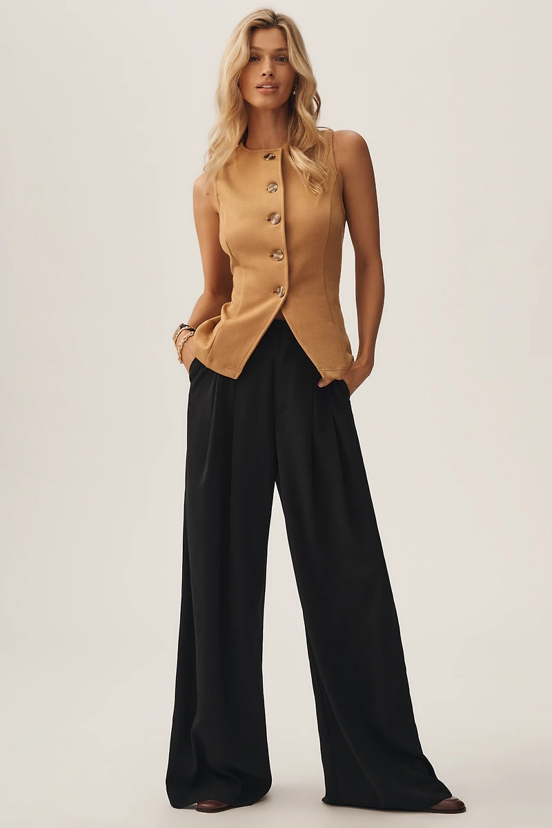 Maeve Button-Front Knit Vest
