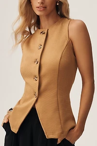Maeve Button-Front Knit Vest