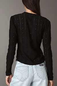 Maeve Textured Eyelet Top