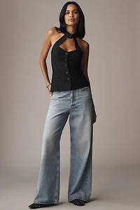 By Anthropologie Black-Tie Halter Vest