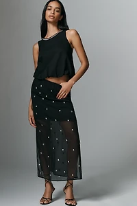 Maeve Embellished Bubble-Hem Top
