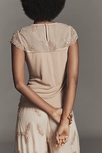 Bl-nk Ribbed Mesh Short-Sleeve Top