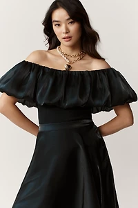 Off-Shoulder Bubble Blouse
