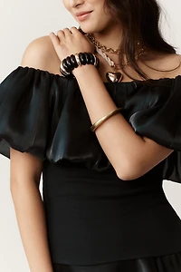 Off-Shoulder Bubble Blouse