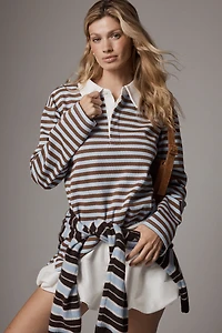 English Factory Long-Sleeve Striped Rugby Shirt