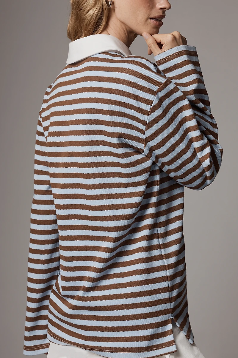 English Factory Long-Sleeve Striped Rugby Shirt