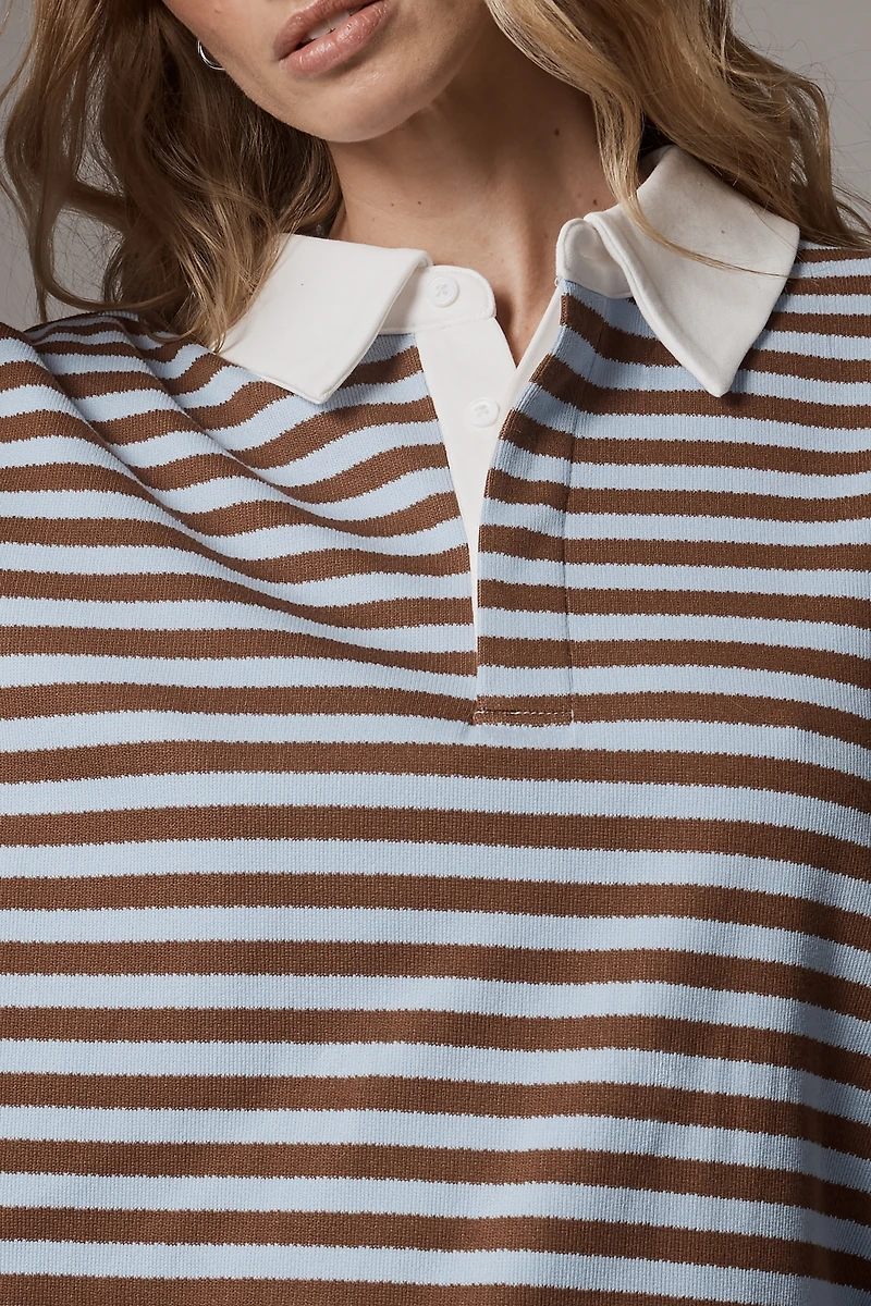 English Factory Long-Sleeve Striped Rugby Shirt