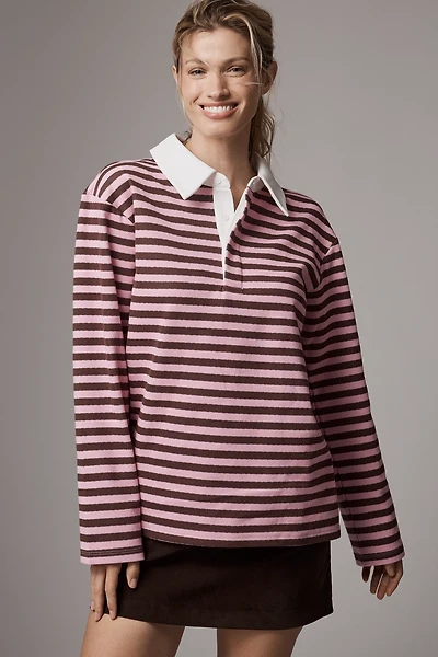 English Factory Long-Sleeve Striped Rugby Shirt