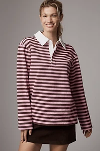 English Factory Long-Sleeve Striped Rugby Shirt