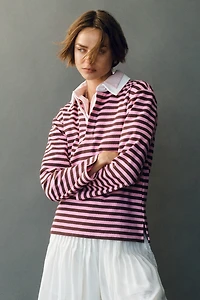 English Factory Long-Sleeve Striped Rugby Shirt