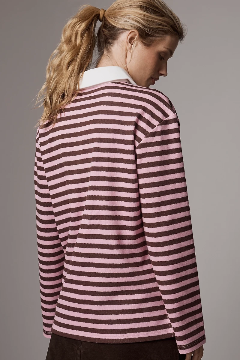 English Factory Long-Sleeve Striped Rugby Shirt