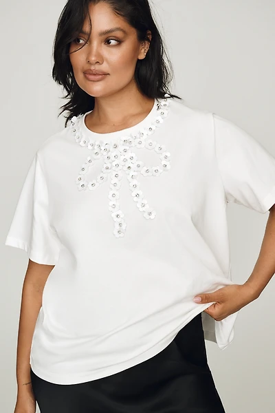 English Factory Pearl Bow Top